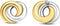 TI SENTO Dames Oorbellen - 925 zilver - Zilver geel verguld - 7784SY