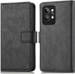 imoshion Hoesje Geschikt voor Realme GT2 Pro Hoesje Met Pasjeshouder - imoshion Luxe Bookcase - Zwart