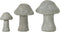 J-Line figuur Paddenstoel - cement - grijs - 3 stuks