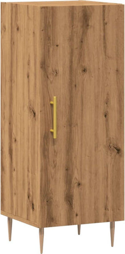 vidaXL - Dressoir - 34,5x34x90 - cm - bewerkt - hout - artisanaal - eikenkleurig
