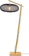 GOOD&MOJO Vloerlamp Cango - Bamboe/Zwart- 80x60x176cm - Scandinavisch,Bohemian - Staande lampen voor Woonkamer - Slaapkamer