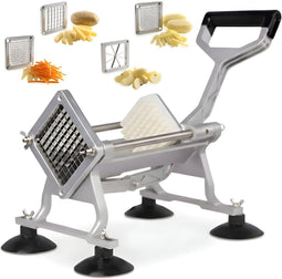 HI NATURE™ Frietsnijders - Professionele Frietsnijder - 4 RVS Messen - Zilver