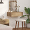 vidaXL - Wandhanger - Make-uptafel - met - LED-verlichting - - - Artisan - Eik