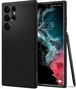 Spigen Liquid Air - Soft case - Schokbestendig - Zwart - Galaxy S22 Ultra 5G