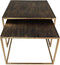 Vierkante Salontafel - 55x55x42/50x50x37 cm - Antiek goud - Metaal - Set van 2