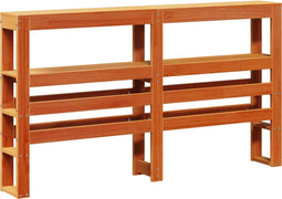vidaXL - Hoofdbord - met - schappen - 160 - cm - massief - grenenhout - wasbruin