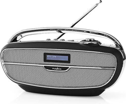 Nedis RDDB5300BK - Draagbare Radio - DAB+ FM Bluetooth - Zwart/Zilver