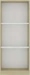 vidaXL - Boekenkast - met - 3 - schappen - 40x24x109 - cm - bewerkt - hout - wit - eiken