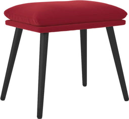 vidaXL - Voetenbank - 45x29,5x35 - cm - fluweel - wijnrood