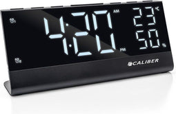 Caliber HCG023 - Digitale Wekkerradio - FM Radio met 10 presets - Temperatuur en Luchtvochtigheid meter - Groot Dimbaar Display - Zwart