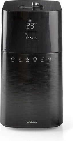 Nedis Luchtbevochtiger - 30 W - Met Koele Mist - 6 l - Hygrometer - Timer - Geschikt voor ruimtes tot: 50 m² - Afstandsbediening - Zwart