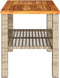 vidaXL Tuintafel 70x38x42 cm poly rattan en acaciahout beige