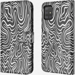 iMoshion Hoesje Geschikt voor Samsung Galaxy A51 Hoesje Met Pasjeshouder - iMoshion Design Bookcase smartphone - Meerkleurig / Black And White