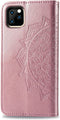 Hoesje Met Pasjeshouder Geschikt voor iPhone 11 Pro - Mandala Bookcase - Roze