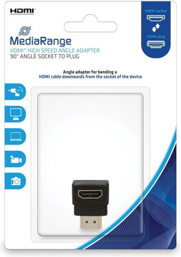 MediaRange MRCS166 - HDMI-hoekadapter 90° Mannelijk/Vrouwelijk - Vergulde contacten - Zwart
