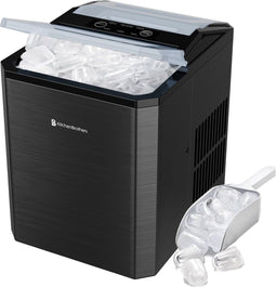 KitchenBrothers - IJsblokjesmachine - 1L - 9 ijsblokjes in 8 min - Zelfreinigingsfunctie - Zwart