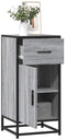 vidaXL - Dressoir - 35,5x35x76 - cm - bewerkt - hout - en - metaal - grijs - sonoma