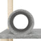 vidaXL - Kattenmeubel - met - sisal - krabpalen - 136 - cm - lichtgrijs