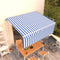 vidaXL - Luifel - automatisch - uittrekbaar - met - rolgordijn - 4x3 - m - blauw - wit