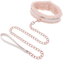 Sportsheets - S&M Peaches 'n CreaMe Fur Collar & Leash Halsband