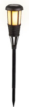Solar tuinfakkel/tuinlamp zwart op zonne-energie 61 cm - Prikspots tuinverlichting