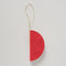 Papieren kerstbal - wit - rood- 12,7 cm - Boltze