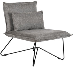 Leunstoel DKD Home Decor 66 x 78 x 75 cm Zwart Grijs Metaal