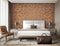 DUTCH WALLCOVERINGS Behang Pine Tree blauw en oranje