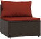 vidaXL - 4-delige - Loungeset - met - kussens - poly - rattan - bruin