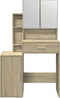 vidaXL - Kaptafel - met - kastje - 80x35x132 - cm - sonoma - eikenkleurig