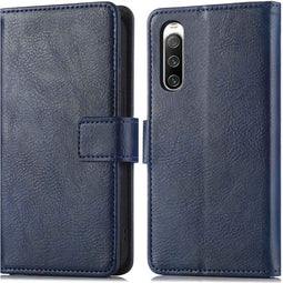 iMoshion Hoesje Geschikt voor Sony Xperia 10 IV Hoesje Met Pasjeshouder - iMoshion Luxe Bookcase - Donkerblauw