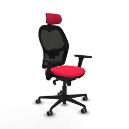 Jorquera Piqueras y Crespo 3D036G2 - Bureaustoel met hoofdsteun - Verstelbare hoogte ademend - Rood