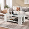 Coast Salontafel - Moderne Houten Koffietafel met 2 Niveaus - 90 x 52 x 32 cm - Wit