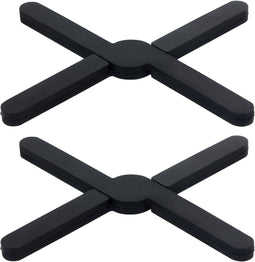 HI NATURE™ Panonderzetters - Opvouwbaar Siliconen Hittebestendig Antislip - Zwart (2 stuks)