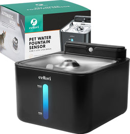 Cellavi Draadloze Drinkfontein RVS - Waterfontein voor Kat en Hond - 3 Standen - 3.2L - 4200mAh Batterij - Fluisterstil - Zwart