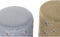 Voetensteun DKD Home Decor Grijs Gouden Metaal Polyester Fågel Orientaals Mosterd (32 x 32 x 38 cm) (2 Stuks)