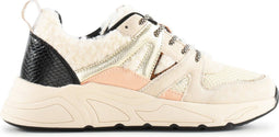 POSH by Poelman Carocel - Dames Sneakers - Teddy - Beige Multi - Maat 38