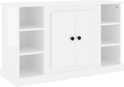 vidaXL - Dressoir - 100x35,5x60 - cm - bewerkt - hout - hoogglans - wit
