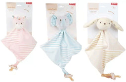 Toi-Toys Baby knuffeldoek - Zacht met lus voor speen of wagentje - Willekeurig