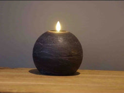 Countryfield Led bol kaars Zwart/aubergine maat M