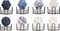 Castagnola Onderzetters - Keramisch - Set van 6 - Blauw (6 stuks)