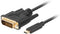 USB C to DVI-DCable Lanberg CA-CMDV-10CU-0005-BK Black 500 cm