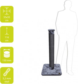 EBI Classic Tree Giant Fox - Krabpaal - 12 cm dikke sisalpalen - Grijs - 55 x 55 x 115 cm