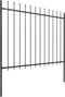 vidaXL - Tuinhek - met - speren - bovenkant - 13,6x1,5 - m - staal - zwart