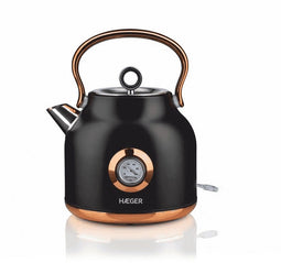 Haeger Art Deco Black - Waterkoker 1,7L 2200W - Droogkookbeveiliging - Zwart