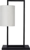 Atmooz - Tafellamp Urbino - Slaapkamer / Woonkamer - Industrieel - Zwart en witte kap - Hoogte 61cm - Metaal