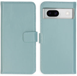 Selencia Google Pixel 8a - Echt Lederen Bookcase - 3 Pashouders - Air Blue