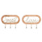 Wandkapstok Home ESPRIT Gouden Natuurlijk Metaal Rotan 40 x 6,4 x 28,6 cm (2 Stuks)