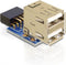 Delock 1 x 9-pin 2.54 mm - USB-pin header - 2 x USB 2.0-A - Blauw Zilver Zwart