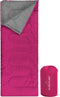 Oventure SleepPlus slaapzak | 190 x 80 cm | 3-seizoenen slaapzak | Comfortabel tot 8 °C | Voor kamperen, logeren en festivals | Zacht en luchtig materiaal | Geschikt voor volwassenen en kinderen | Met draagtas | Roze